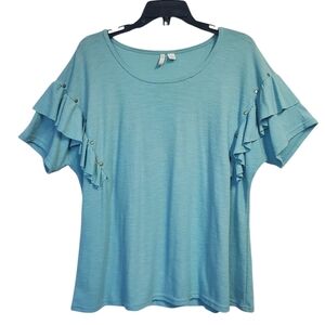 Cato Women's Ruffle Sleeve Top Size L